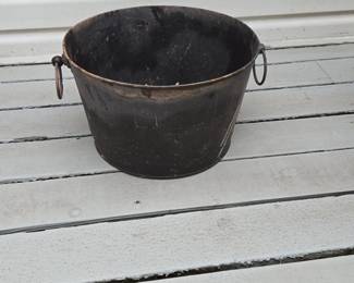Antique Galvanized Metal Wash Tub or Coal Scuttle