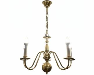 Brass Chandelier with Globe