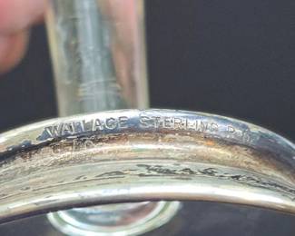 Wallace Sterling Silver Bud Vase with Etched Glass second image