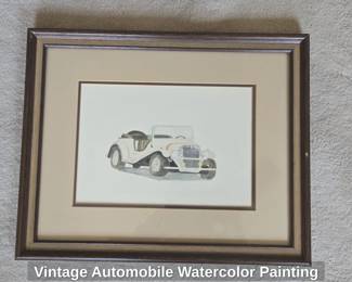 Vintage Automobile Watercolor Painting