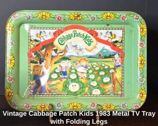 Vintage Cabbage Patch Kids Metal TV Tray with Folding Legs