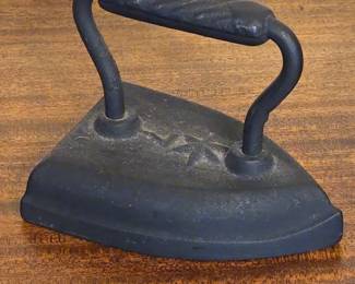 Cast Iron Sad Iron with Star Pattern and Mark