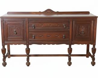 Antique Jacobean Revival Oak Sideboard or Buffet