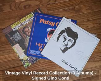 Vintage Vinyl Record Collection Albums Signed Gino Conti