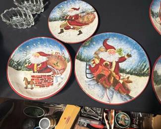 Certified International Enchanted Santa Salad Plates by Susan Winget