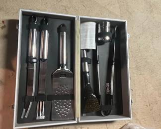 Graham Kerr BBQ Grill Tool Set in Aluminum Case