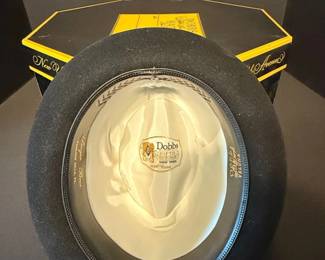 Dobbs Fifth Avenue Black Velour Fedora Hat with Original Box second image