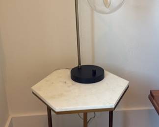 Marble side table, night stand, lamp