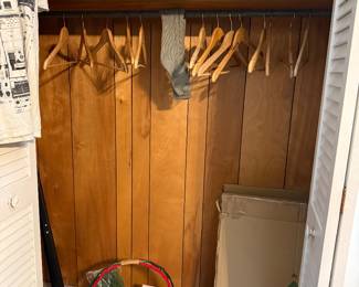Closet with wood hangers