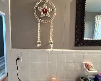 Salt lamp, candle, first aid supplies