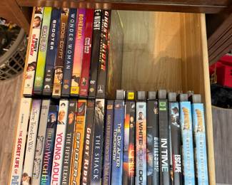 Some of the many DVDs