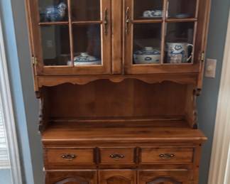 Vintage Tell City Young Republic Maple China Cabinet Hutch