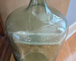 Vintage Large Green Glass Demijohn Carboy