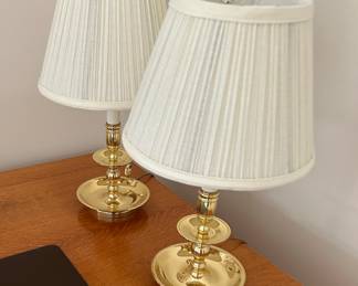 Pair of Stiffel Brass Candlestick Table Lamps