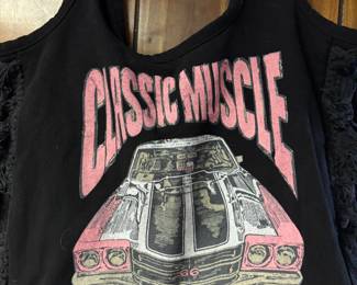 Raw edge tote bag classic muscle 
