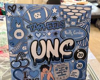 College 12 x12 canvas  custom unc  every college avail (glitter) 