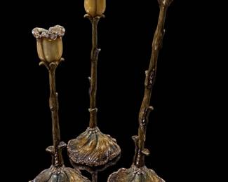 Jay strongwater tulip candlesticks set of 3