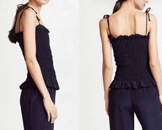 Tory Burch silk 1 piece jumpsuit. Navy  