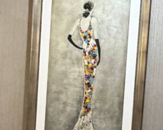 Framed embellished canvas (set of 2) 