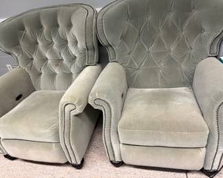 Zgallerie light grey velvet power recliners -  (as a set or single) 