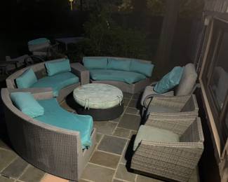 Fortunoff San Lucas set needs a wash and re spray painted (2 arm chairs are a lighter color) 