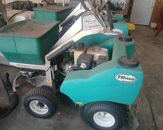 Turfware TR460 commercial stand-on spreader