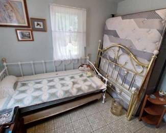 day bed, full size brass bed