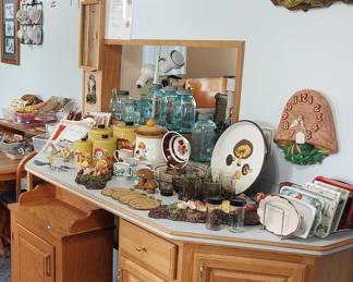 mushroom decor, clocks