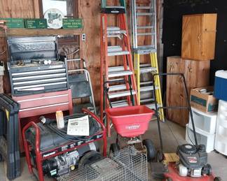 power mate 5500 generator, Husky tool chest, step ladders