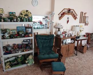 John Deere, Jeff Gordon, Cardinals, glider rocker, microwave stand, marble top side table