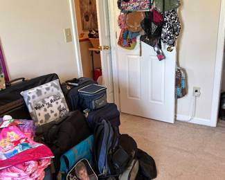 Luggage, backpacks, and purses. 