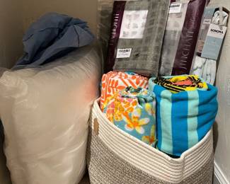 Valances, beach towels, pillows