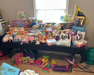 Legos, LPS play sets, Barbie plays sets, toys