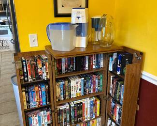 VHS collection and MCM storage cabinet