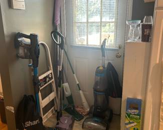 Shark Vacuum, Bissel Carpet Cleaner, step ladder