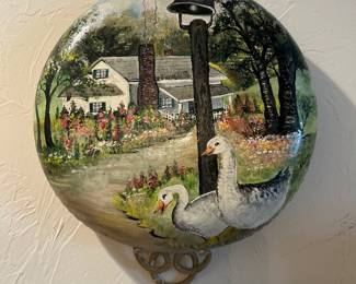Goose/Swan hand painted wall decor