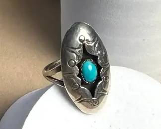 Sterling Navajo Shadowbox Ring