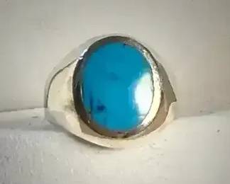Sterling Turquoise Signet Ring