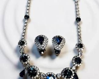 Rhinestone Necklace Earrings