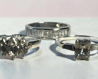 Three Rings Sterling Cubic Zirconia