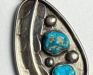 Navajo sterling and turquoise necklace