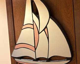 Mid Century Modern Mirrored Boat