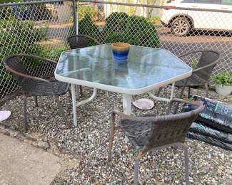 Outside table chairs