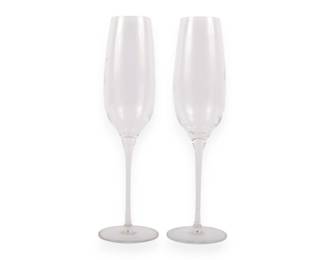 A Pair of Tiffany and Co. Crystal Champagne Flutes