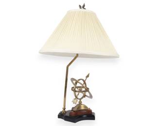 Vintage Brass-Toned Armillary Sphere Table Lamp