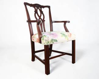 Chippendale Style Mahogany Ribbon Back Armchair