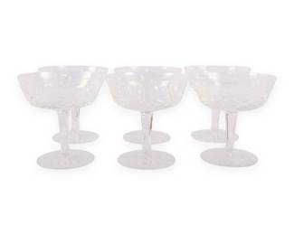 A Set of Six Waterford Lismore Crystal Champagne Coupes