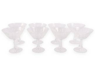 Set of Eight Waterford Lismore Crystal Champagne Coupes