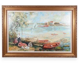 Hadri (20th Century), Large Impressionist Style Oil on Canvas, 1982