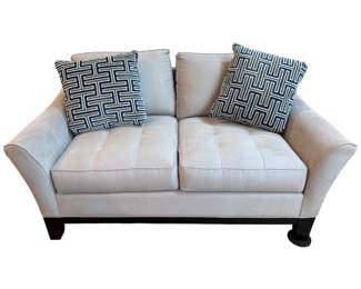 Cindy Crawford Home Contemporary Tufted Microfiber Loveseat with Accent Pillows